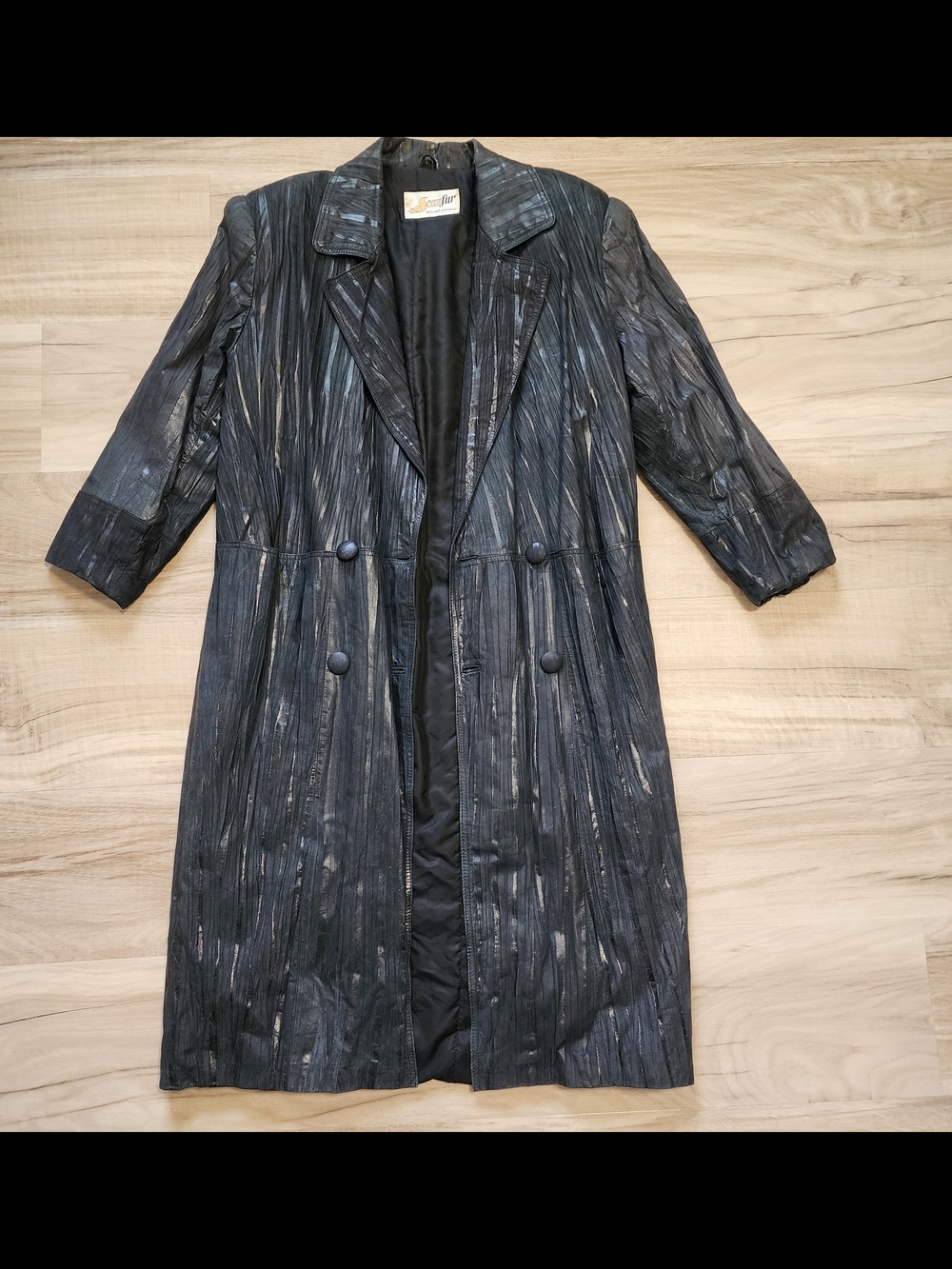 Vintage Leather Textured Black Leather Jacket